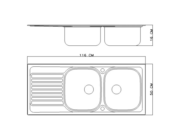 Evier inoxydable, 2 bacs gris égouttoir réversible NAKAYA -116x50x15 cm - Brico Dépôt