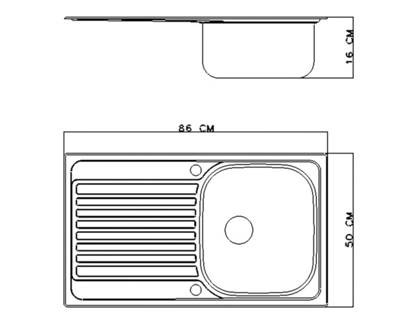 Evier inoxydable encastré, gris, égouttoir réversible NAKAYA - 86x50x16 cm - Brico Dépôt