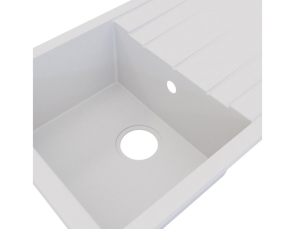 Evier résine, rectangulaire 1 bac blanc ISING - 80x50x21 cm - Cooke and Lewis - Brico Dépôt