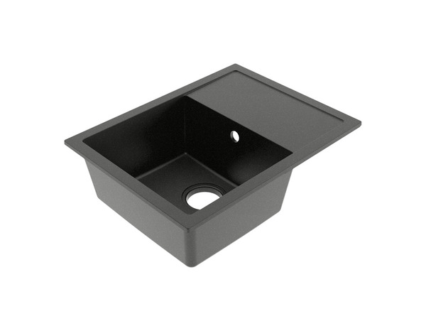 Evier quartz, rectangulaire 1 bac noir encastré 58x44x19,5 cm - Cooke and Lewis - Brico Dépôt