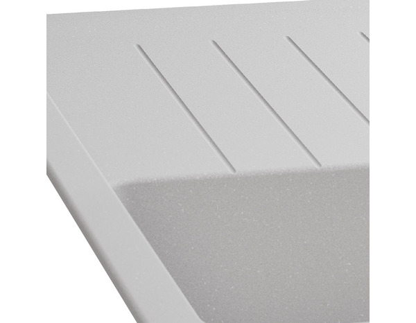 Evier quartz, rectangulaire 1 bac blanc, égouttoir réversible ALLAIRE - 86x50x28,2 cm - Cooke and Lewis - Brico Dépôt