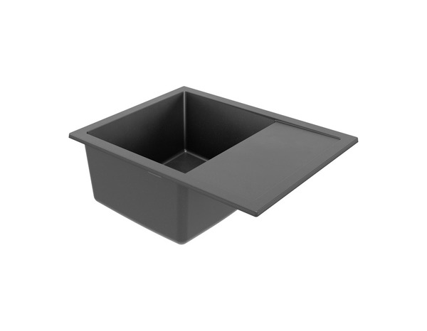 Evier quartz, rectangulaire 1 bac noir encastré 58x44x19,5 cm - Cooke and Lewis - Brico Dépôt