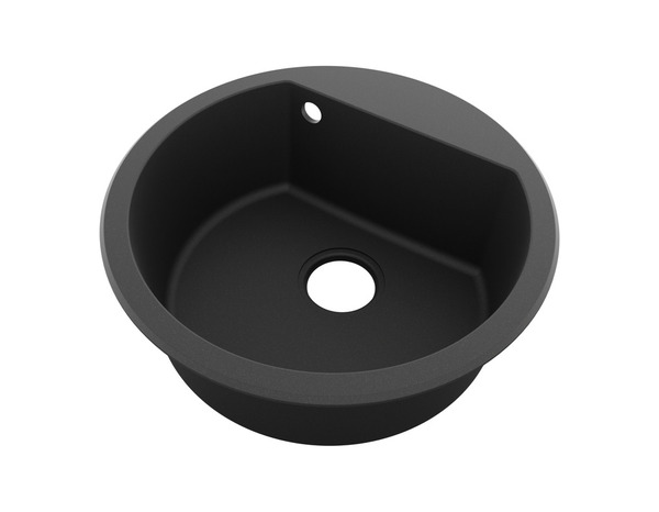 Evier quartz rond 1 bac noir enastré DREXLER ZYNXG80F - 51x51x19,4 cm - Cooke and Lewis - Brico Dépôt