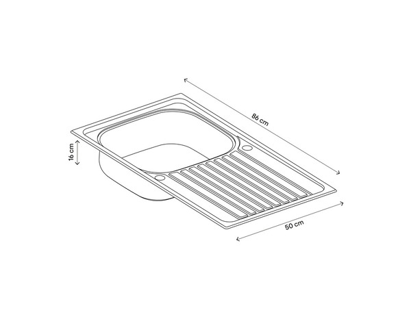Evier inoxydable encastré, gris, égouttoir réversible NAKAYA - 86x50x16 cm - Brico Dépôt