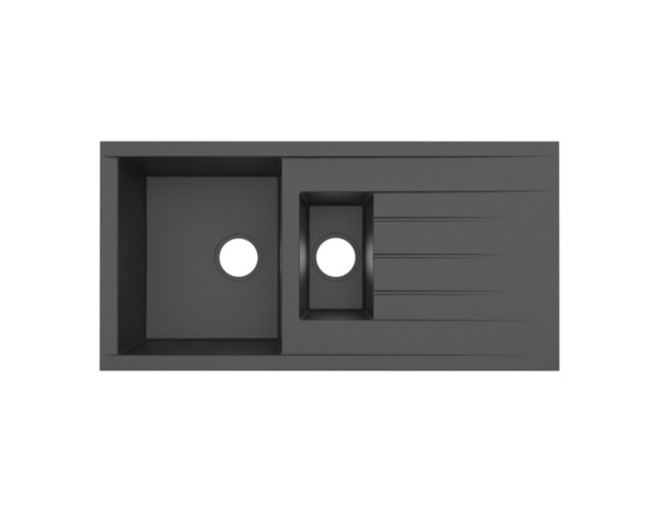 Evier résine, rectangulaire 1,5 bacs noir encastré ISING BOWL - 110x50x21 cm - Cooke and Lewis - Brico Dépôt