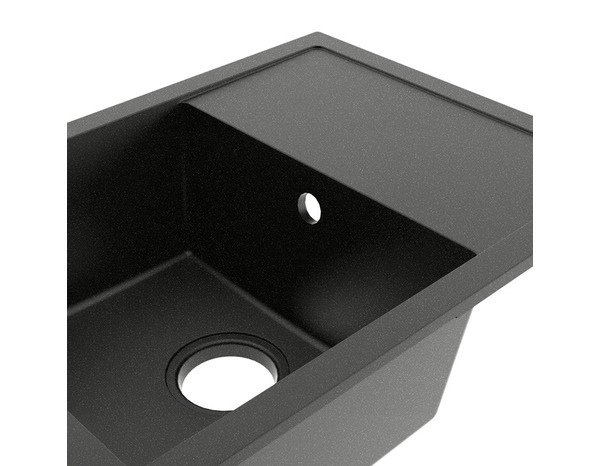 Evier quartz, rectangulaire 1 bac noir encastré 58x44x19,5 cm - Cooke and Lewis - Brico Dépôt