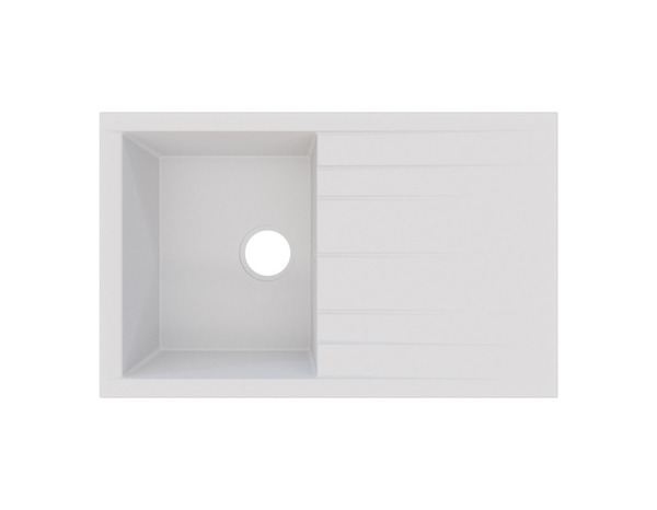 Evier résine, rectangulaire 1 bac blanc ISING - 80x50x21 cm - Cooke and Lewis - Brico Dépôt