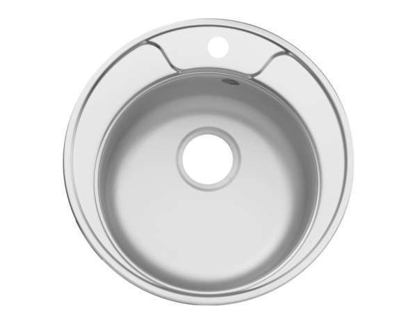Evier inoxydable, rond 1 bac gris QUIMBY -  49x49x19 cm - Brico Dépôt