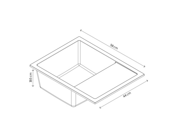 Evier quartz, rectangulaire 1 bac noir encastré 58x44x19,5 cm - Cooke and Lewis - Brico Dépôt