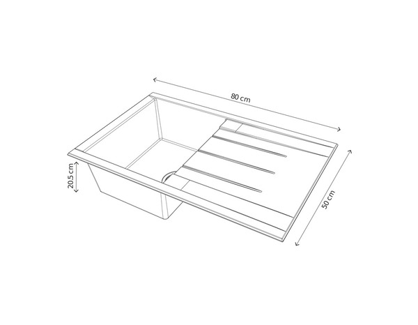 Evier résine, rectangulaire 1 bac blanc ISING - 80x50x21 cm - Cooke and Lewis - Brico Dépôt