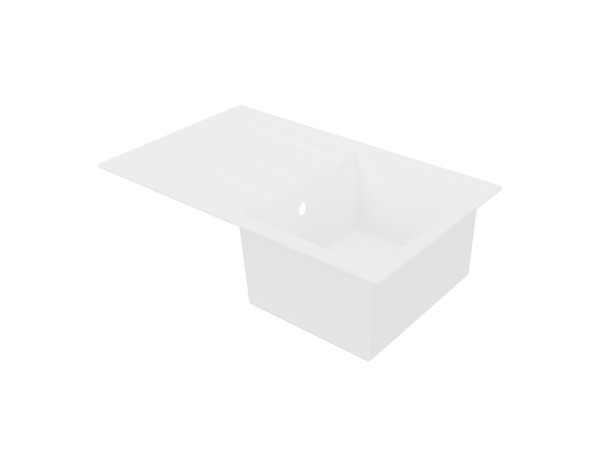 Evier résine, rectangulaire 1 bac blanc ISING - 80x50x21 cm - Cooke and Lewis - Brico Dépôt