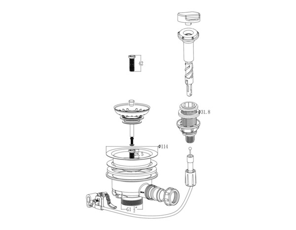 Kit vidage évier inoxydable 1,5/2 bacs blanc automatique - Brico Dépôt