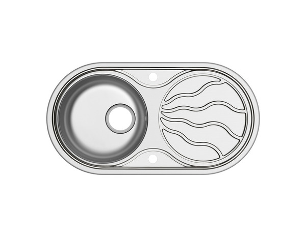 Evier inoxydable, rond  1 bac gris ALMODE ROUND - 85x45x15 cm - Cooke and Lewis - Brico Dépôt