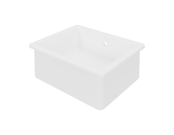 Evier céramique 1 bac encastré,  blanc BELGARDE - 56,5x46x20 cm - Cooke and Lewis - Brico Dépôt