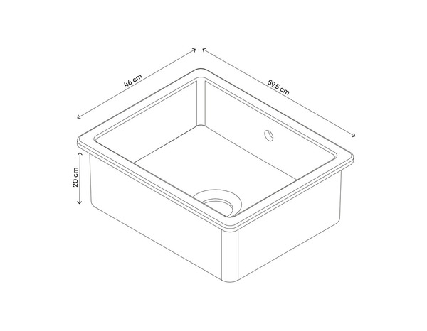 Evier céramique 1 bac encastré,  blanc BELGARDE - 56,5x46x20 cm - Cooke and Lewis - Brico Dépôt