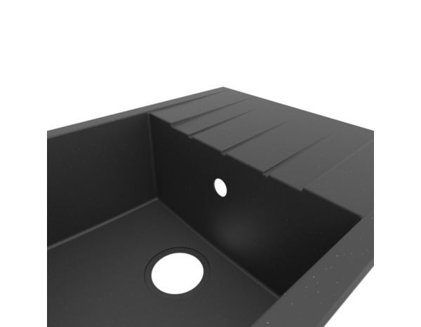 Evier résine, rectangulaire noir encastré ISING - 100x50x21 cm - Cooke and Lewis - Brico Dépôt