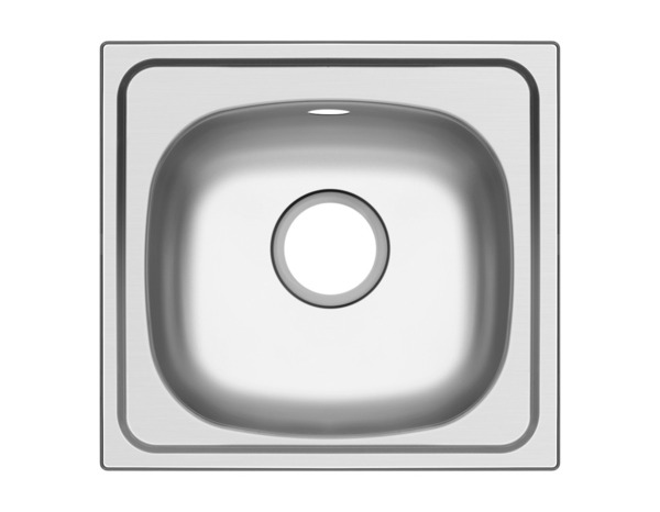 Evier inoxydable, 1 bac gris BUNT SQUARE BOWL - 46,5x43,5x15 cm - Brico Dépôt