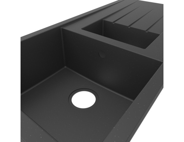 Evier résine, rectangulaire 1,5 bacs noir encastré ISING BOWL - 110x50x21 cm - Cooke and Lewis - Brico Dépôt