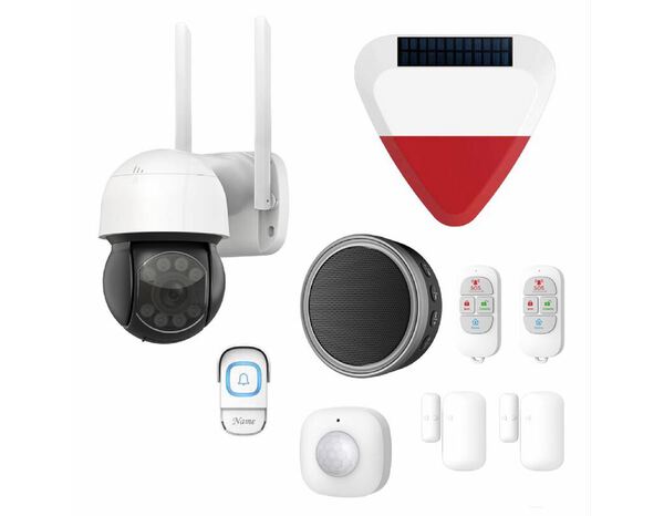 Kit sécurité alarme caméra motorisée 6MP, éclairage LED - détection 80 m - Brico Dépôt