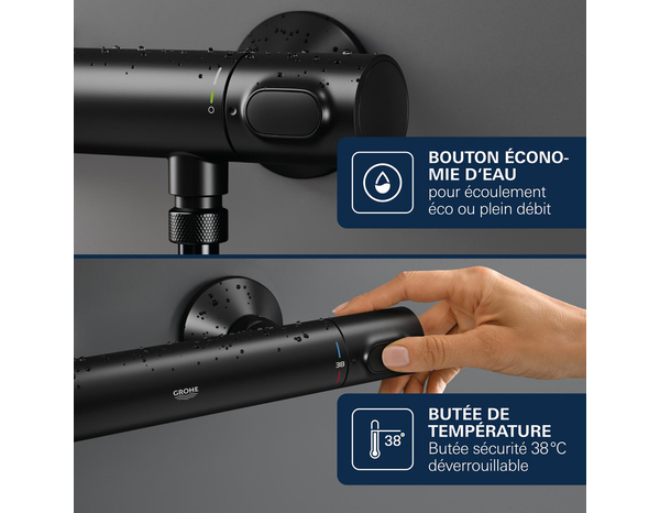 Mitigeur thermostatique douche, économie d'eau PRECISION FLOW - Grohe - Brico Dépôt