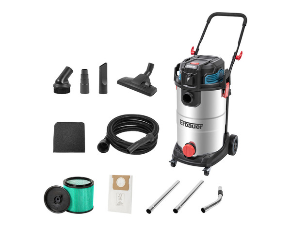 Aspirateur eau et poussière 40L 1400W - H.95 x l.66,1 x L.41,14 cm - Erbauer - Brico Dépôt
