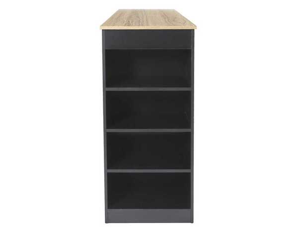 Table de bar mange debout avec étagères intégrées noire - L.115 x P.50 x H.103 cm - Brico Dépôt