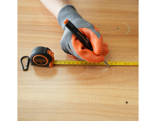 Kit mètre ruban 2 m + crayon trous profonds + mines - noir et orange - MAGNUSSON - Brico Dépôt