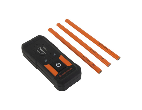 Détecteur mural noir et orange + 3 crayons NB 17,5 cm - MAGNUSSON - Brico Dépôt