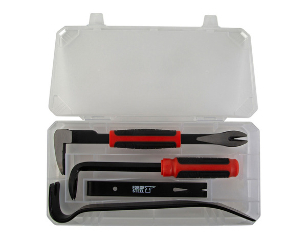 Kit de décoffrage, leviers 30 et 90 cm acier forgé - noir et rouge - Forge steel - Brico Dépôt