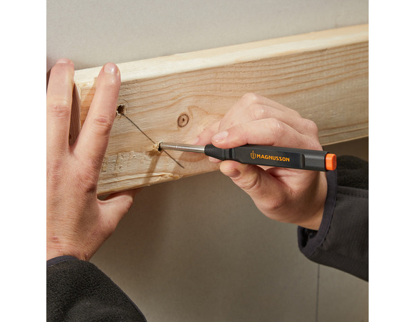 Kit mètre ruban 2 m + crayon trous profonds + mines - noir et orange - MAGNUSSON - Brico Dépôt