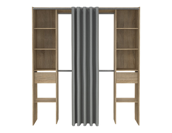 Kit dressing KOMET II effet chêne - H.200,4 x L.180 x P.50,3 cm - Brico Dépôt