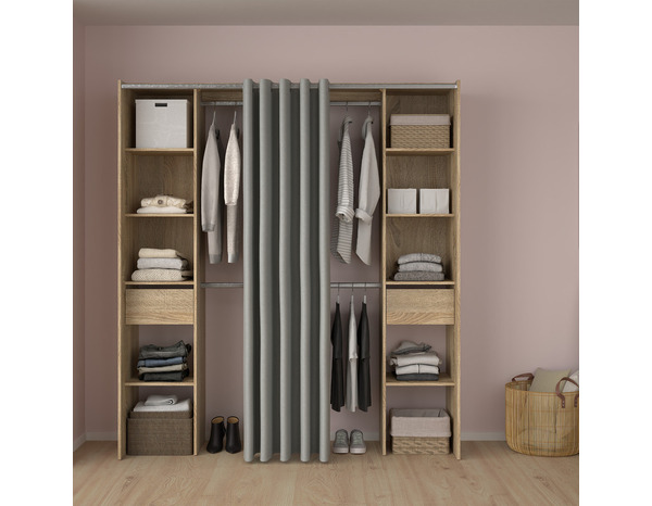 Kit dressing KOMET II effet chêne - H.200,4 x L.180 x P.50,3 cm - Brico Dépôt