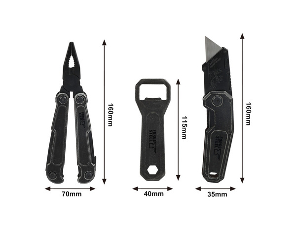 Ensemble d'outils multifonctions couteau, cutter et décapsuleur - Forge steel - Brico Dépôt