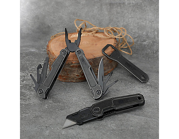 Ensemble d'outils multifonctions couteau, cutter et décapsuleur - Forge steel - Brico Dépôt