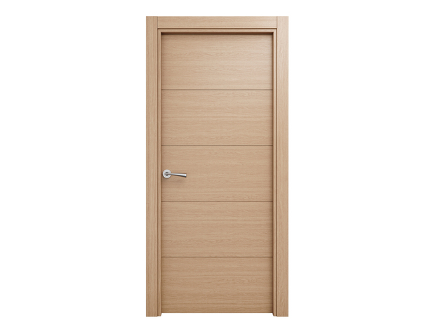Porte interieur pleine MDF plaqué chêne miel poussant gauche - 204 x 83 cm - Brico Dépôt