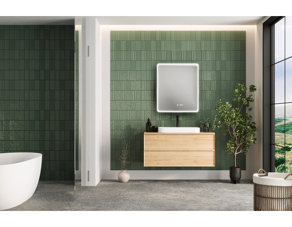 Miroir led 6500k IP44 CHRONIS - l.60 X H.70 cm - Brico Dépôt