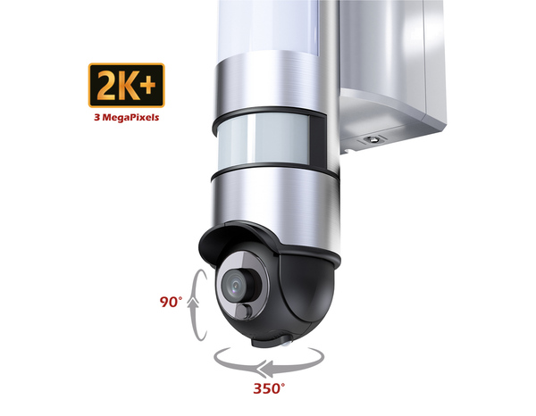 Caméra extérieure motorisée HD 3MP led 220V 1600 LM gris noir - Brico Dépôt