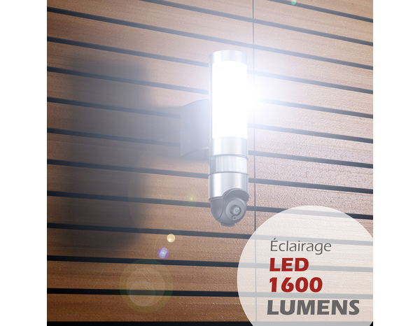 Caméra extérieure motorisée HD 3MP led 220V 1600 LM gris noir - Brico Dépôt