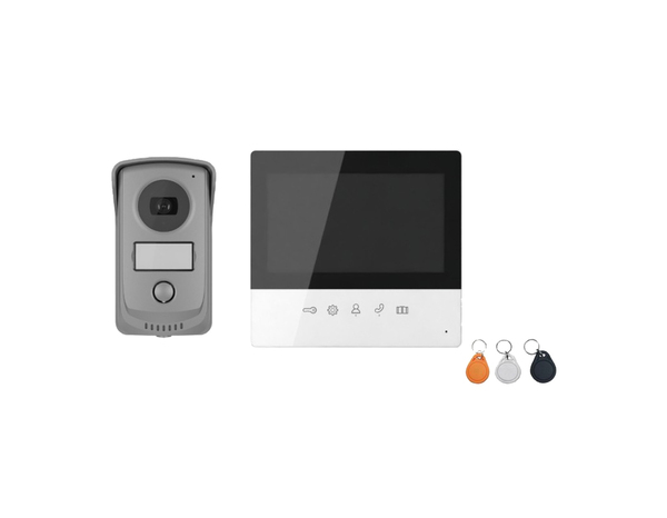 Visiophone couleur filaire 2 fils 7 pouces blanc, vision noctune - Optex - Brico Dépôt