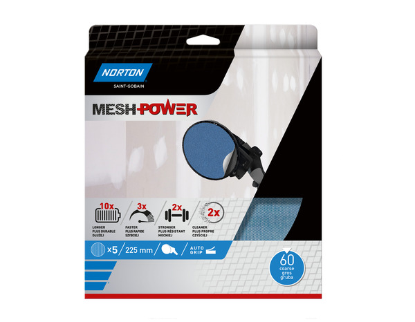 5 Disques 225 mm MeshPower - Grain 60 - Norton - Brico Dépôt