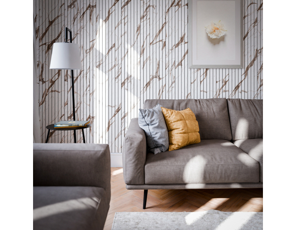 Panneau MDF marbre blanc - H.275 x Ep.30 cm - Brico Dépôt