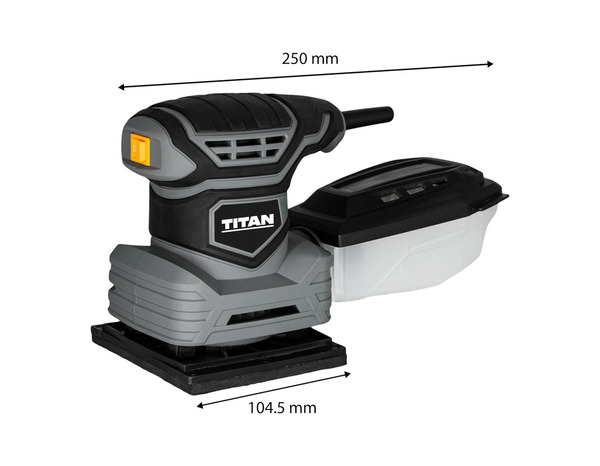 Ponceuse vibrante 200 W, poignée antidérapante - L.25 x l.11,5 x H.15 cm - Titan - Brico Dépôt