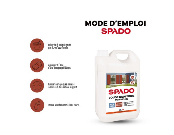 Soude caustique pure "Spado" 4 kg - Spado - Brico Dépôt