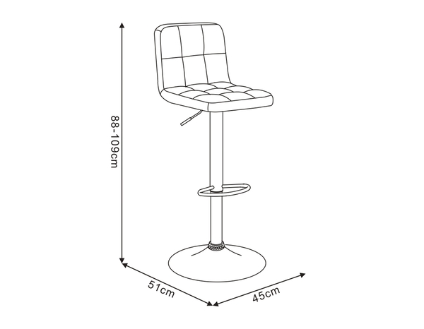 Lot de 2 tabourets de bar LAGAN simili cuir noir - l.45 x P.51 x H.88-109 cm - Cooke and Lewis - Brico Dépôt