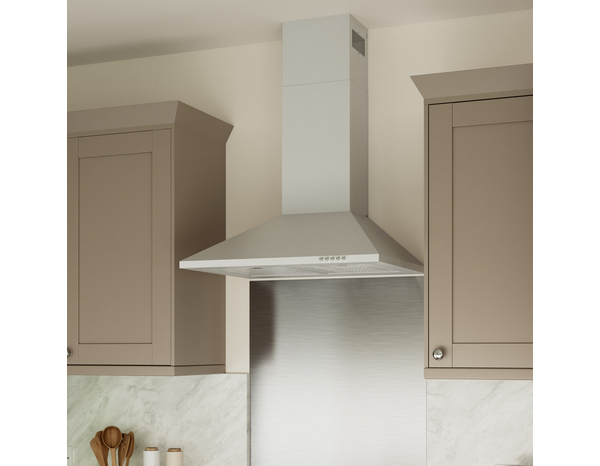 Hotte cheminée acier inoxydable gris 67 W - l.60 x H.95,3 x P.47,5 cm - Brico Dépôt