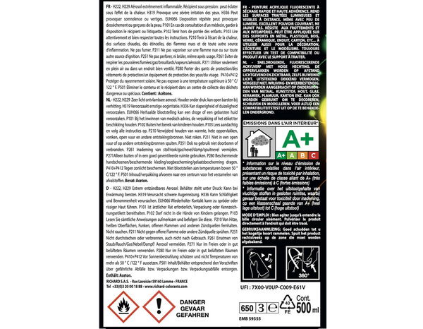 Aérosol peinture Traceur rouge 500 ml - Richard - Brico Dépôt