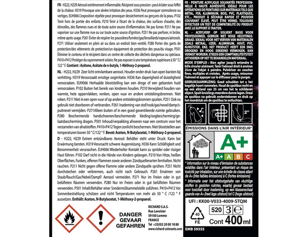 Lot de 3 aérosols noir mat - 400 ml - Richard - Brico Dépôt