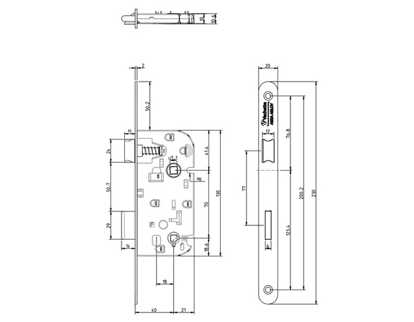 Serrure réversible pour porte intérieur axe 40 cm blanc  - Assa Abloy - Brico Dépôt