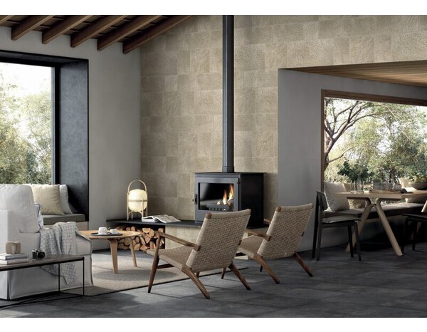 Dalle béton "Garonne" couleur gris Pirineos 50 x 50 x 2,5 cm antidérapante - Brico Dépôt