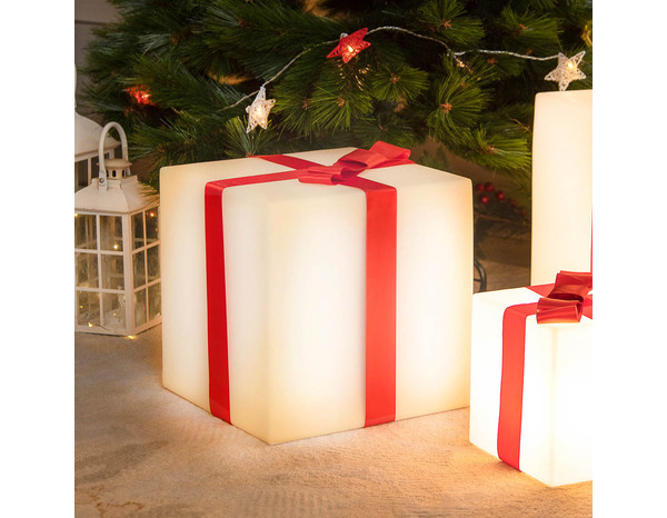 Cube lumineux solaire rechargeable couleur RVB et blanc , 32 cm - Brico Dépôt